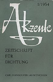 Erste Ausgabe Zeitschrift _Akzente_, Frühjahr 1954
